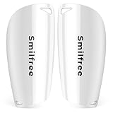 Smilfree Schienbeinschoner Kinder Fussball Mini: Bequeme Schienbeinschoner Fußball Herren - Schienbeinschoner Klein für Jungen Mädchen Junge Spieler Fußballspiele (Weiß, S)