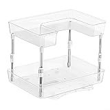 Lazy Susan Drehteller Drehtablett, Gewürzregal, Organizer, Mehrzweck-Drehtablett, Kühlschrank-Drehteller, Organizer für Küchenschrank, Badezimmer, Arbeitsplatte (2 Ebenen)