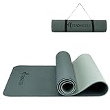StrongTek Extra Dicke Yogamatte, 8mm, TPE Yogamatte für Frauen und Männer, Beidseitig Rutschfeste Turnmatte, Fitnessmatte mit Tragegurt für Pilates und Bodenübungen (Grün)