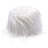 Kunstfell zum Basteln, 5 x 150CM Fell zum Basteln, Plüsch-Kunstfell-Stoff, Kunstfells Band Kunstpelz Fellstoff für Heimwerker Cosplay, Gnome Beard, Santa Hair Weihnachtsbaumdekoration (Weiß)
