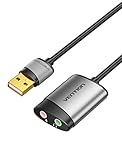 VENTION Externe USB Soundkarte für Computer,PS5,PS4,External Sound Card USB Audio Stereo Adapter für Windows und Mac.