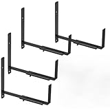 Tressify Strapazierfähige verstellbare Fenster-Pflanzgefäßhalterungen, Wandhalterung, Blumenkastenhalter, 15,2–33 cm, 4 Stück, schwarze Eisenkonstruktion