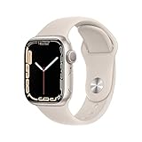 Apple Watch Series 7 (GPS, 41mm) Smartwatch - Aluminiumgehäuse Sternenlicht, Sportarmband Sternenlicht - Regular. Fitnesstracker, Blutsauerstoff und EKGApps, Always-On Retina Display, Wasserschutz