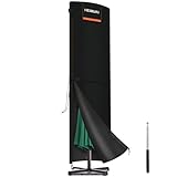 HEIMUNI Sonnenschirm Schutzhülle Ampelschirm Schutzhülle 3 bis 5 M Große Sonnenschirm Abdeckung, Wetterfeste UV-Anti Winddicht und Schneesicher Abdeckhauben für Sonnenschirme mit Stab, 295x80/80cm