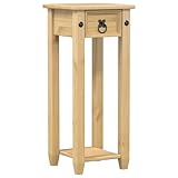 vidaXL Pflanzenständer, Blumenständer mit Metallgriff, Blumenhocker für Flur Terrasse Balkon Garten, Blumensäule, Massivholz Kiefer