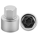 WYYFXY® Silber Felgenschloss Adapter 538 Felgenschlöss Adapter Schlüssel Radsicherungsmutter Radschrauben-Abschließschlüssel Felgenschloss Nuss für VW Felgen (538)