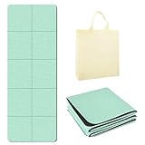 Myiosus Primasole Yoga Mat Foldable - 182 x 62cm Rutschfest Reise Yogamatte, 5mm Foldable Yoga Mat Mit Aufbewahrungstasche, Non-Slip Yoga Mat for Fitness, Sports, Pilates, Gymnastics (Grün)