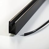 Wandanschlussprofil aus Aluminium für Dusche Glaswand 6-8 mm schwarz matt Länge 200 cm