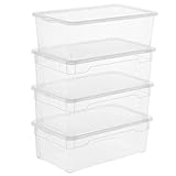 Rotho Clear 4er-Set Aufbewahrungsbox 5l mit Deckel, Kunststoff (PP) BPA-frei, transparent, 4 x 5l (33.0 x 19.0 x 11.0 cm)