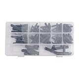 FUANA 115-teiliges Automobil-Vakuum-Steckverbinder-Sortiment mit Aufbewahrungsbox, Nylon-T-Armaturen für Auto- und LKW-Wartung