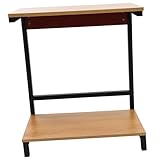 MAGICLULU Doppeltes Büro Organizer Regal aus Schwarzem Ahornholz Zweistöckiges Desktop aufbewahrungsregal für Monitorerhöhung und Geräte Platzsparend und Praktisch für Ordentliche