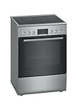 Bosch HKR39C250 Serie 4 Elektro-Standherd, 60 cm breit, EcoClean Direct Reinigungshilfe, 3D Heißluft Backen auf 3 Ebenen, LED-Display-Steuerung, erweiterbare Kochzone für großes Kochgeschirr