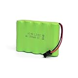 6V 1800-mAh NI-MH AA Akku, wiederaufladbar mit 2-poligem SM-2P-Stecker, Akkupack Batterie für RC Fahrzeug, Auto, Stunt-Car, Truck, Boot, Bagger, Crawler, Buggy, Monstertruck, Modellbau u. Spielzeug