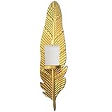Kerzenleuchter aus Schmiedeeisen – Wand-Teelichthalter Blattgold mit eingraviertem Musterdesign, schöne Montageteile auses Metall im Lieferumfang enthalten | Installationseinrichtung für Schlafzimme