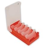 TimeTEX - Karteikasten aus robustem Kunststoff, A8, Halbtransparent mit einschiebbarem Deckel, 5-Fächer-Lernmethode, 20x9x6,5cm, Farbe: rot