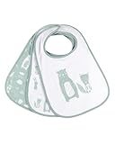 Kindsgard Baby Klettlätzchen 3er-Pack „happaklat“ – Waldtiere Mint – 75% Bio-Baumwolle – weich, pflegeleicht & waschbar – ideal für Babys & Kleinkinder – einfach anzulegen