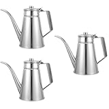 Zerodeko 3 Stück Ölbehälter Essig Ölkanne für Küche Praktischer Fettbehälter mit Komfortablem Griff für Sojasauce und Gewürze Langlebig und Einfach zu Reinigen