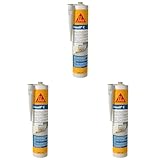 Sika - Sikasil C Transparent - Sanitär Silikon für Bad und Küche - Kartusche 300ml - Schutz vor Schimmel - zum Verfugen und Abdichten (Packung mit 3)