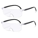 2 StüCk Lupenbrille, 300% Vergrößerungsbrille, Brillenlupe,Lese Lupenbrille, für Naharbeit, Lesen,Perfekt für Fernarbeit,Lesen,Nähen, Basteln,Reparaturen und Ältere Menschen