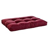 Bodyprotect Palettenkissen 120 x 80 x 12 cm Outdoor & Indoor, Bequemes Sitzkissen, Paletten Kissen, hochwertiger Möbelstoff in dunkelrot