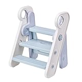 VEVOR Tritthocker Kinder 68kg Gewichtskapazität Trittschemel 490x420x600mm Hocker PE-Material Anti-Rutsch-Polster Badhocker 3 auf 2 Stufen Lernturm Klappbar Kinderschemel Trittschemel Kinderhocker