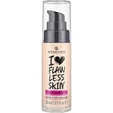 essence I LOVE FLAWLESS SKIN foundation, Nr. 10, Nude, langanhaltend, mattierend, sofortiges Ergebnis, matt, vegan, ölfrei, UVA- und UVB-Filter + SPF 20, ohne Parfüm, 1er Pack (30ml)