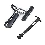 WENJION Kettennieter Fahrrad Set Mit Kettenlehre, Schwarz, Kettenwerkzeug Aus Kohlenstoffstahl Für 5–10 Fach Fahrradkette, Robuster Kettennietdrücker Mit Rutschfestem Griff