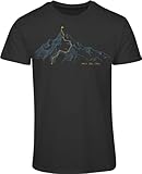 Berg T-Shirt Herren : Walk The Line - Kletter T-Shirt Männer - Geschenk für Wanderer - Bergsteiger Outdoor Ausrüstung (S)
