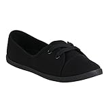 stiefelparadies Damen Ballerinas Sportliche Stoffschuhe Slipper 152639 Schwarz 37 Flandell