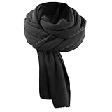 NATUCE Winterschal Damen XXL, 200 x 60 cm Winterschal aus Acryl, Lange Warm Weich Damenschal Winter, Halstuch Strickschal für Frauen, Herren, Outdoor (Grau)