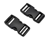 2 PCS Schnellverschluss-Schnallen, 40mm Plastik Steckschnallen, Steckschnalle Beidseitig Verstellbar, Gurtschnalle für Rucksack, Klickverschluss für Taschen, Outdoor, Camping, Reparatur und DIY