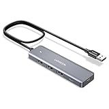 UGREEN USB Hub 4 Ports, C & 3A Multiport Adapter, 0.6 m Long Cable Powered 3.0 Hub With C Power Port for Laptop, Desktop, PS5, Xbox Series, and More Devices