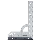 wolfcraft Universalwinkel - Winkelmesser mit 300 mm Schenkellänge zum Messen, Anreißen, Zeichnen und geführten Schneiden mit 90° Anschlagwinkel und abnehmbarer Winkelschiene - 5205000