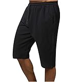 3/4 Länge Hose Herren Baggy Sommer Jogginghose Freizeit Schnitt Cargo Short Regular Fit Luftige Leinenhosen Komfortable Taille Sweatpants Klassischer Sporthose Angebot des Tages blitzangebot