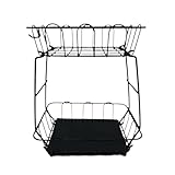 Qaonsciug 2 Schicht Eisenfrucht Und Gemüsehalter Für Arbeitsplatten Organisieren Mit Rostbeständigem Beschichtungsfruchtkorb Abnehmbare Doppelschicht Organisatoren