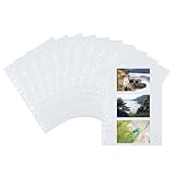 HERMA 7584 Fotohüllen für Ordner, 10 Stück, 9x13 cm quer, 3 Fächer geteilt, beidseitig bestückbare Fotophan Fotosichthüllen Sammelhüllen Postkartenhüllen Prospekthüllen mit Eurolochung, weiß
