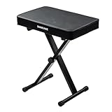 SONICAKE Klavierbank Höhenverstellbare, X-Rahmen Keyboardhocker mit 6,1cm Dicker Polsterung, faltbar & tragbar für Klavier, Orgel, Synthesizer Schwarz