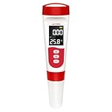 Homeponnew 5-in-1 Digitales pH-Messgerät für Pool-Salz- und Wasserprüfung mit Sprachführung, genauen Temperatur- und Salzgehaltsmessungen, LCD-Display mit Hintergrundbeleuchtung, Aufladen