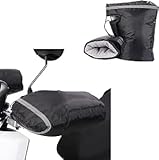 Motorrad Lenkerhandschuhe Wasserdicht Winddicht Handschuhe Motorradlenker Plüsch Motorradhandschuhe Fahrrad Kältebeständig Verdickt Stulpen Lenkerstulpen Radsport Scooter Handschuhe Winter Universal