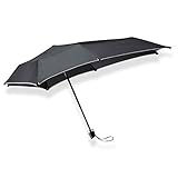 Senz Mini Regenschirm faltbar schwarz reflektierend schwarz reflektierend ONE SIZE, Schwarz reflektierend, ONE SIZE