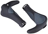 Velo ERGOGEL D3 BAR Fahrradgriff, ergonomische Form, Gel-Schraubgriff, mit Lenkerendstopfen, Länge: 138mm, schwarz/grau 410461