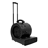LKHDONG Air Mover Carpet Dryer 750 W Bodentrockner Blower Floor Fan 3 Geschwindigkeitsstufen, Teppich-Trockner Gebläse mit Einziehbarer Griff und Rad, Bodenventilator Timer-Funktion (Schwarz)