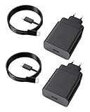 45W USB C Schnellladekabel Super Fast Charger Schnelladegerät mit 1.8M Typ C Kabel, 2-Pack für Samsung Galaxy S25 S24 S23 S22 S21 S20 FE S10 S9 S8 A55 A54 A53 A52 A51 A50 A34 A33 A23 A13 A12