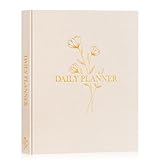 Lanpn Tagesplaner Block Undatiert 2025, To Do Liste Daily Planer mit Stundenplan, Aufgabenliste Terminplaner Notizbuch, Tagesplanung Notizblock für Frau Mann Schule Büro Organizer, Beige