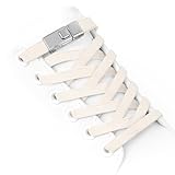 Aujzoo Schnürsenkel ohne Binden für Turnschuhe, hochwertiges elastisches Gewebe und Schnellverschluss-Schnalle, flache Schnürsenkel für Erwachsene und Kinder, elastische Schnürsenkel, kein Binden