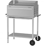 Schickling Holzkohlegrill 'Willy L - Basic' BBQ Grillwagen Holzkohlengrill aus rostfreiem Edelstahl – Made in Germany: 5-fach höhenverstellbar, 3-teiliger Grillrost, Grillfläche: 55 x 33 cm