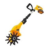 Begoniape Elektro-Gartenfräse Motorhacke, Verstellbare Akku-Bodenhacke, 97-117cm Teleskopstand, 250r/min, 2000mAh, Batteriestandsanzeige, Ideal zum Auflockern, Bearbeiten und Kompostieren