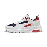 PUMA Unisex Trinity 2 LT Sneaker, Navy White-Feather Gray-RED FIRE, 43 EU