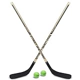 GoSports Unisex, Teenager 2 Sticks | Premium Holz Hockeyschläger für Street Hockey