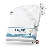 SETEX Molton Köper Matratzenschutz, 90 x 200 cm, Matratzenschoner aus 100 % Baumwolle, Basic, Weiß